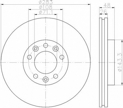 HELLA PAGID 8dd355117341 -  Тормозной диск